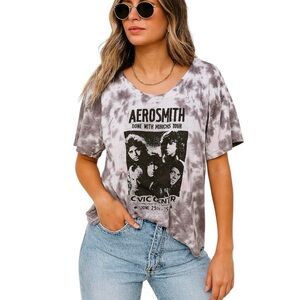Knit Riot Small Tie Dye Aerosmith Tshirt Graphic Band Tee Done With Mirrors Tour
